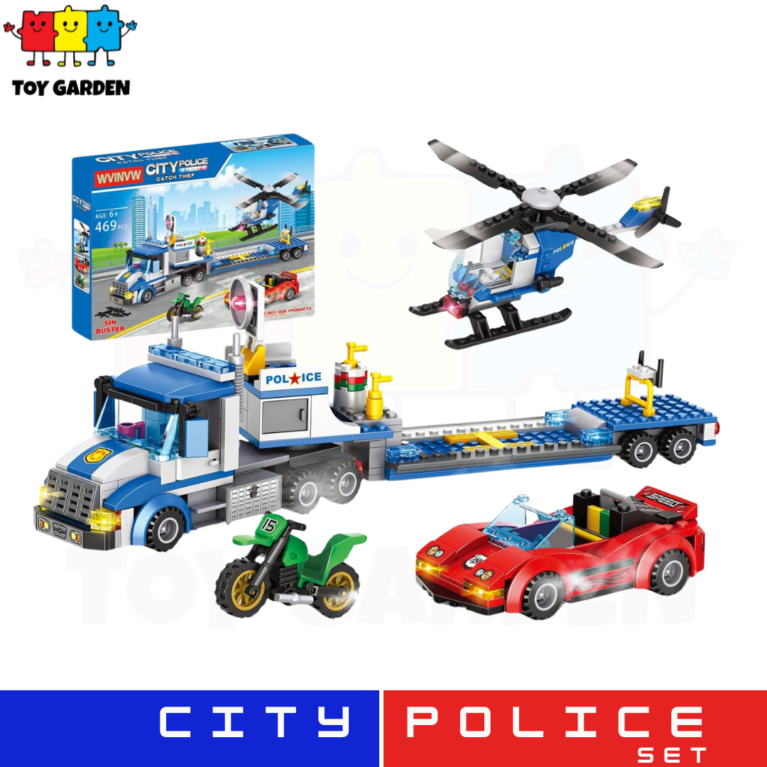 City Police Truck & Trailer Building Set