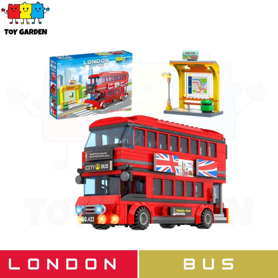 Classic London Bus Station Building Blocks Set