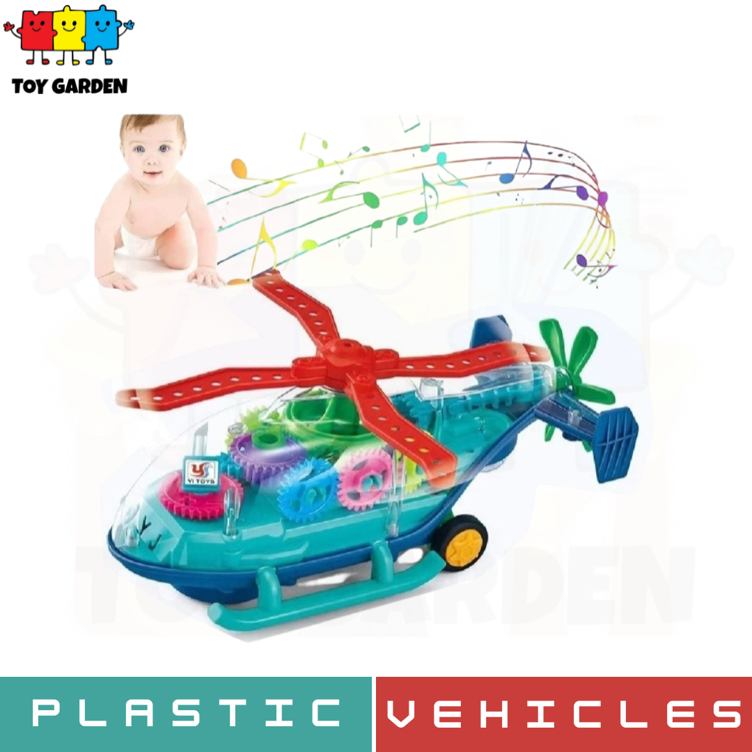 Kids Plastic Vehicles Transparent Toy Helicopter