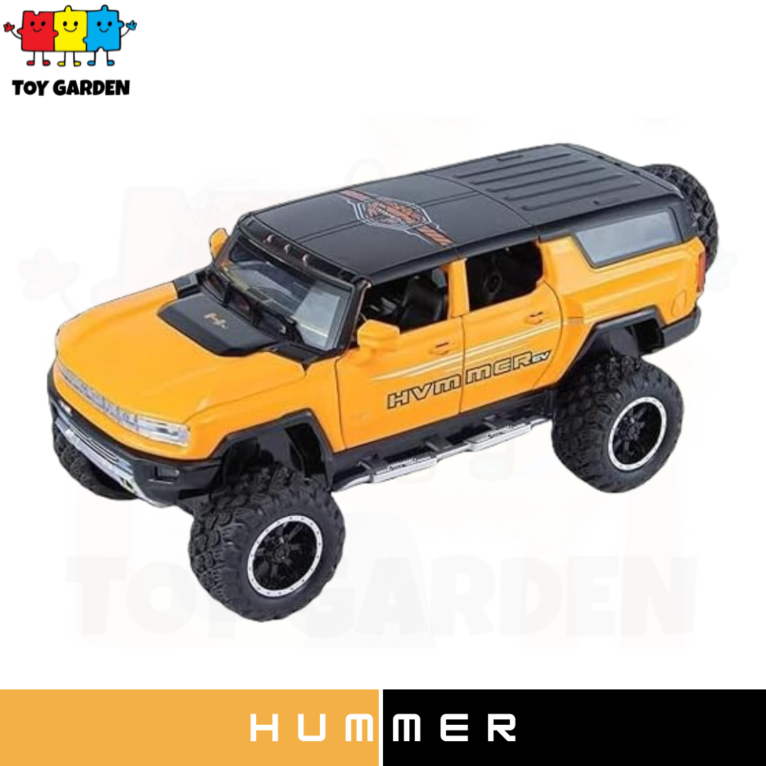 1:24 Big Hummer EV Off-Road Toy Car Metal Pull Back Diecast Car