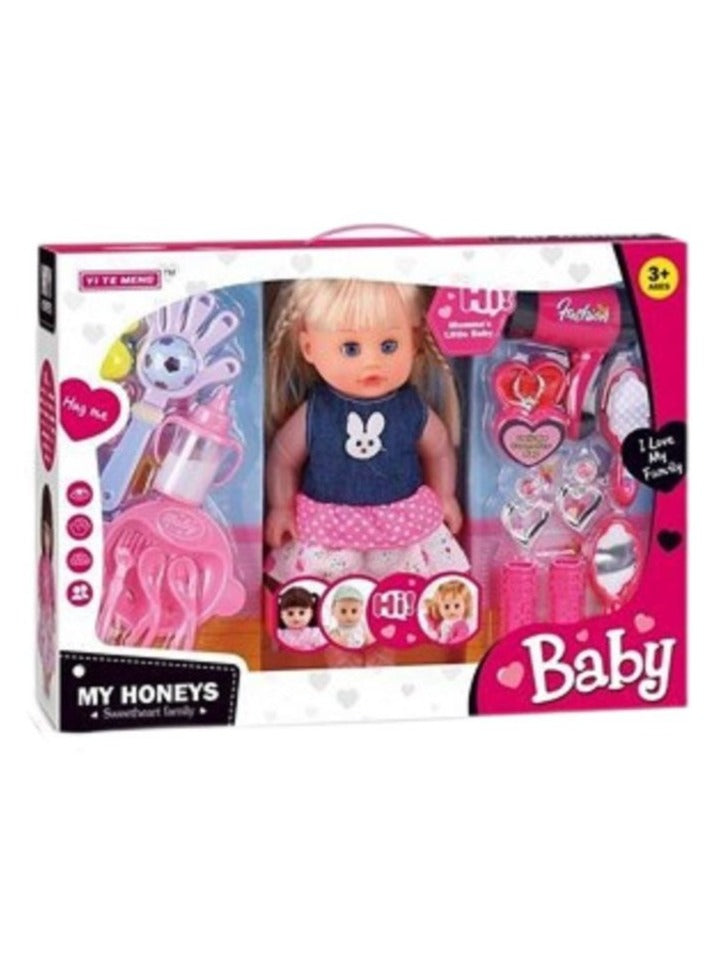 Talking Baby Doll Playset with Feeding