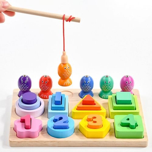 3-in-1 Wooden Stacking & Sorting Toy – Montessori Shape Sorter