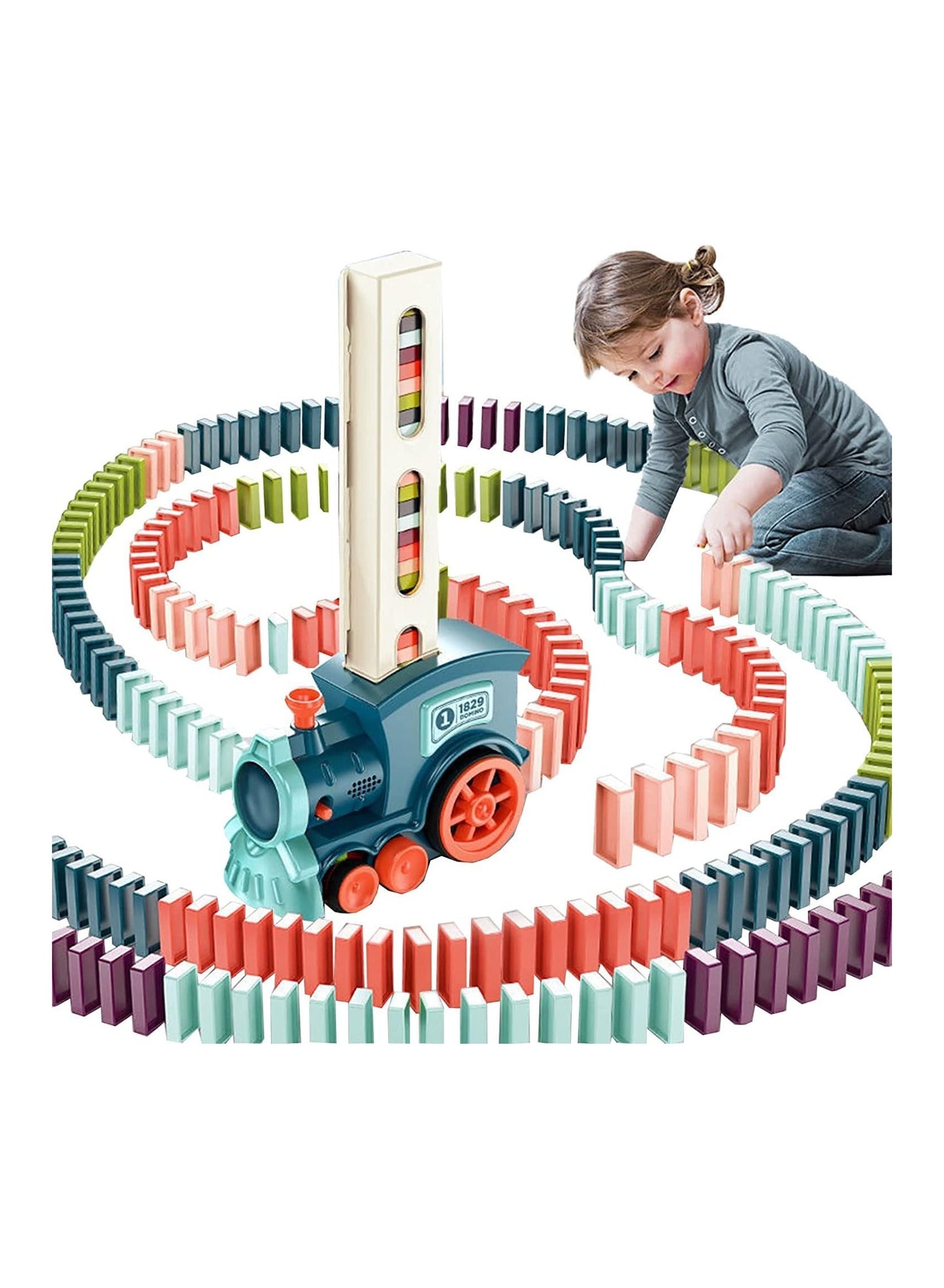 Kid's Domino Train Blocks Set