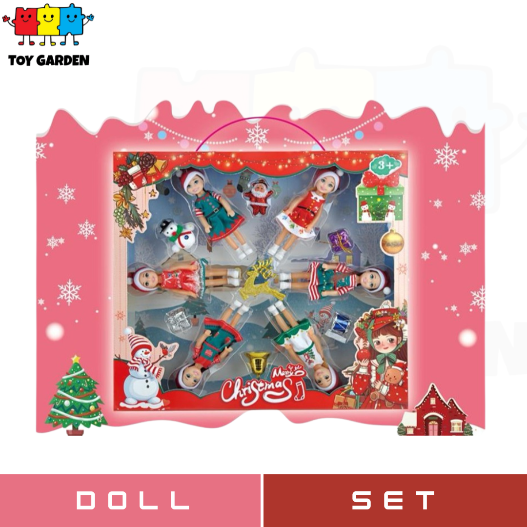 Festive Christmas 5-Inch Doll Set