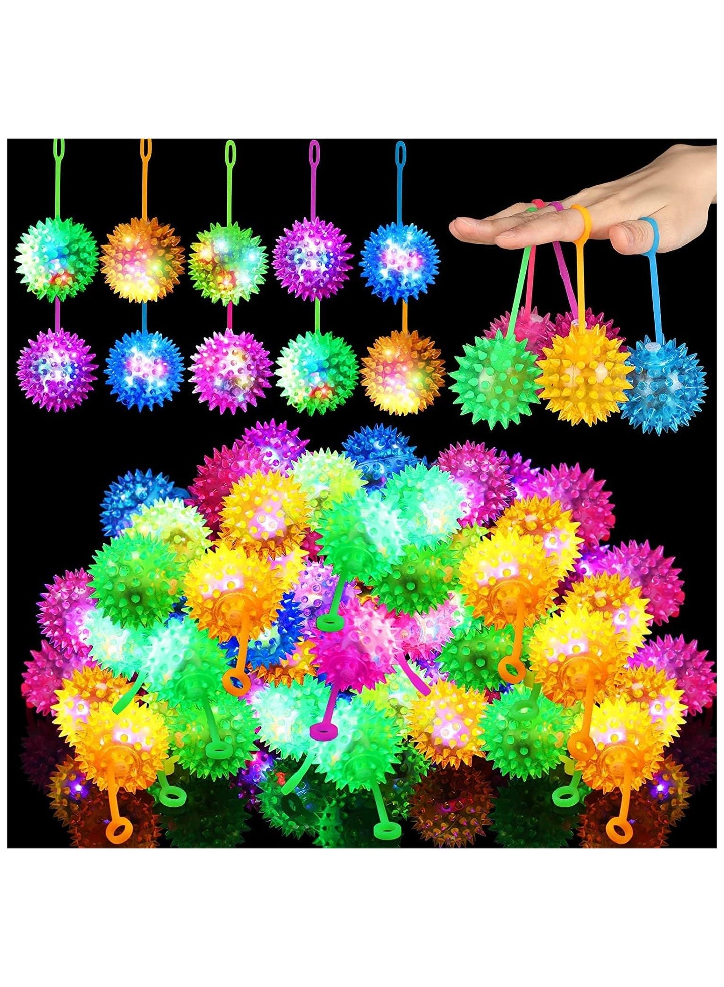 12 PCS LED Light Up Bouncy Balls