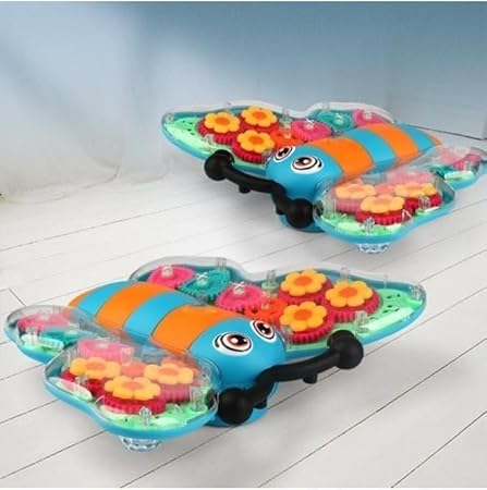 Rotating Transparent Gear Butterfly Toy Car