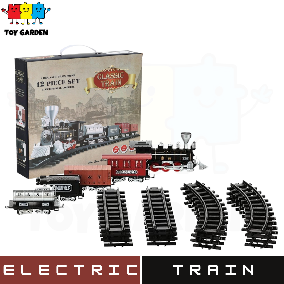 Electric Train Toy Set Car Railway Tracks