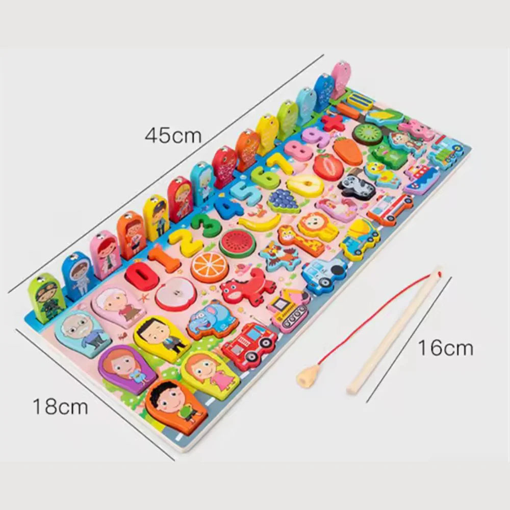 7-in-1 Wooden Montessori Sorting & Stacking Puzzle Toy for Early Learning