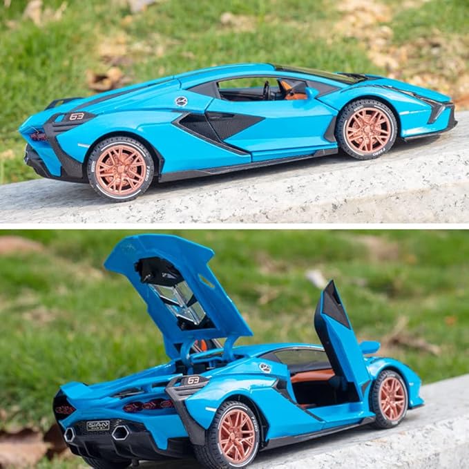 Diecast Car Toys for Kids, Zinc Alloy Lambo Sian FKP 37 Model Toy Car