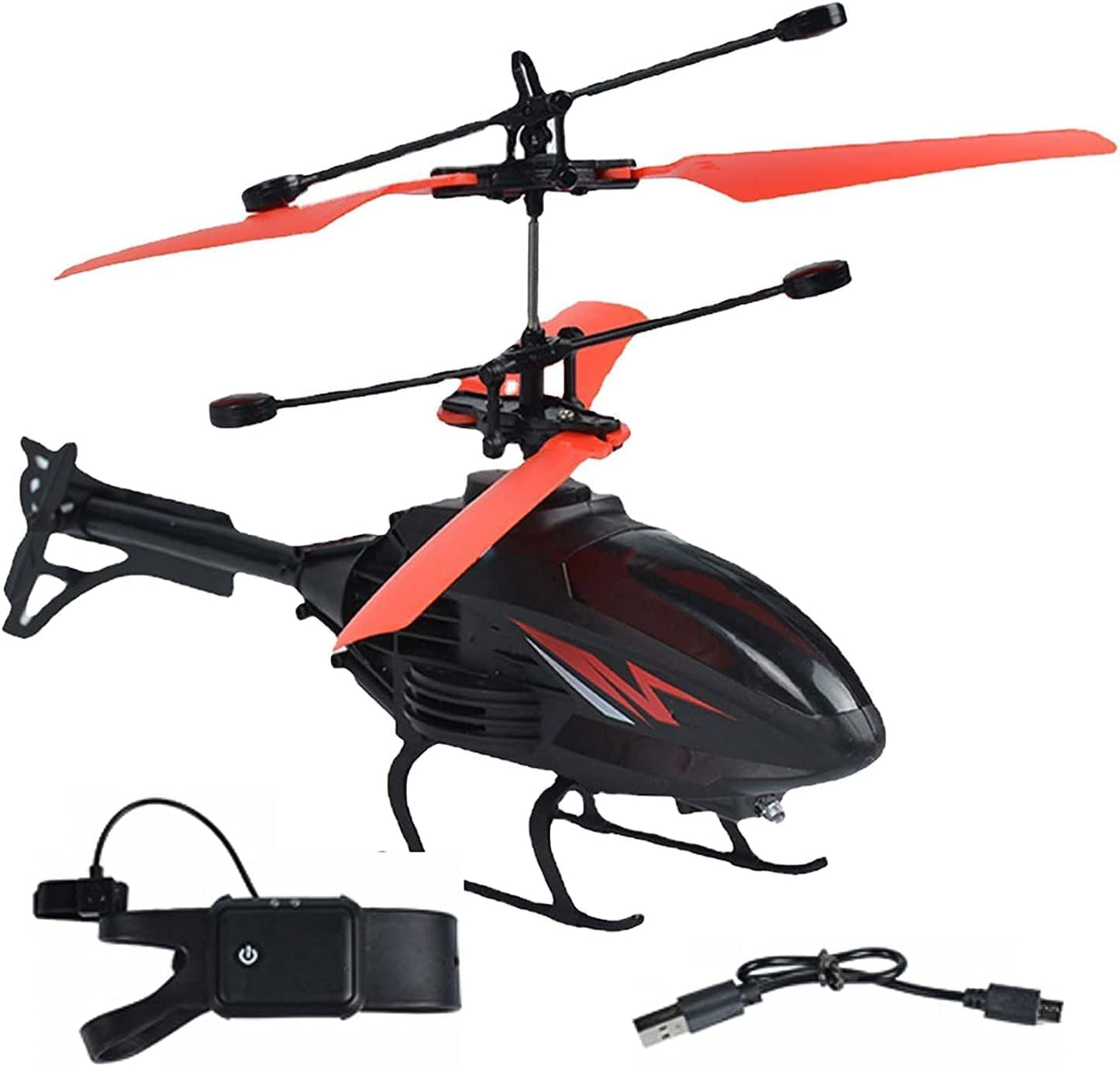 Flying Helicopter with Hand Induction & Watch Control