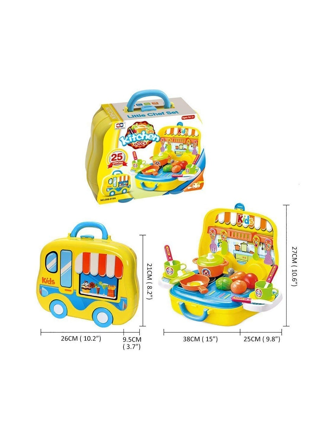 Little Chef Portable Kitchen Toy Set - Includes Fork,