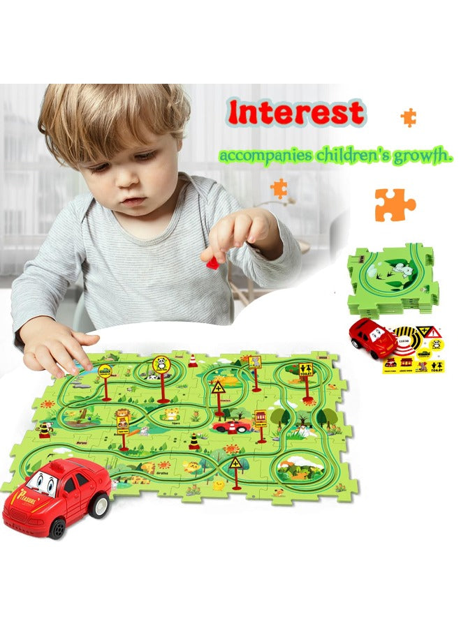 25PCS Children's Puzzle Track Car Game Set