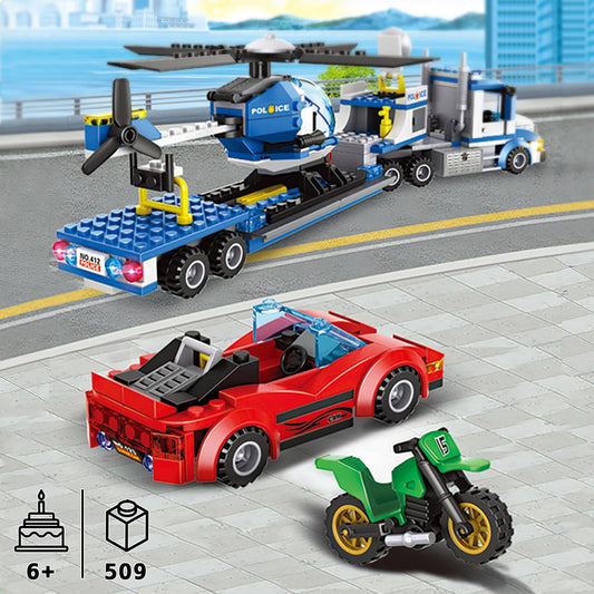 City Police Truck and Trailer Building Sets