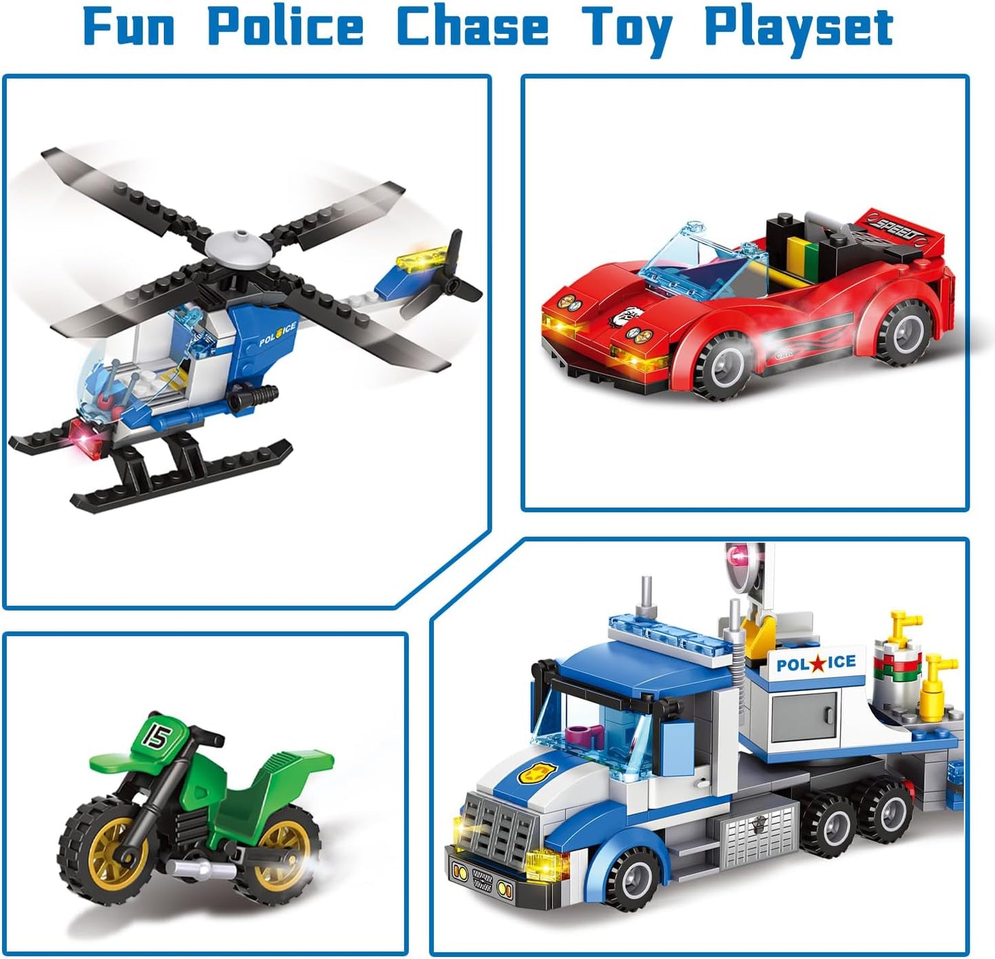 City Police Truck and Trailer Building Sets