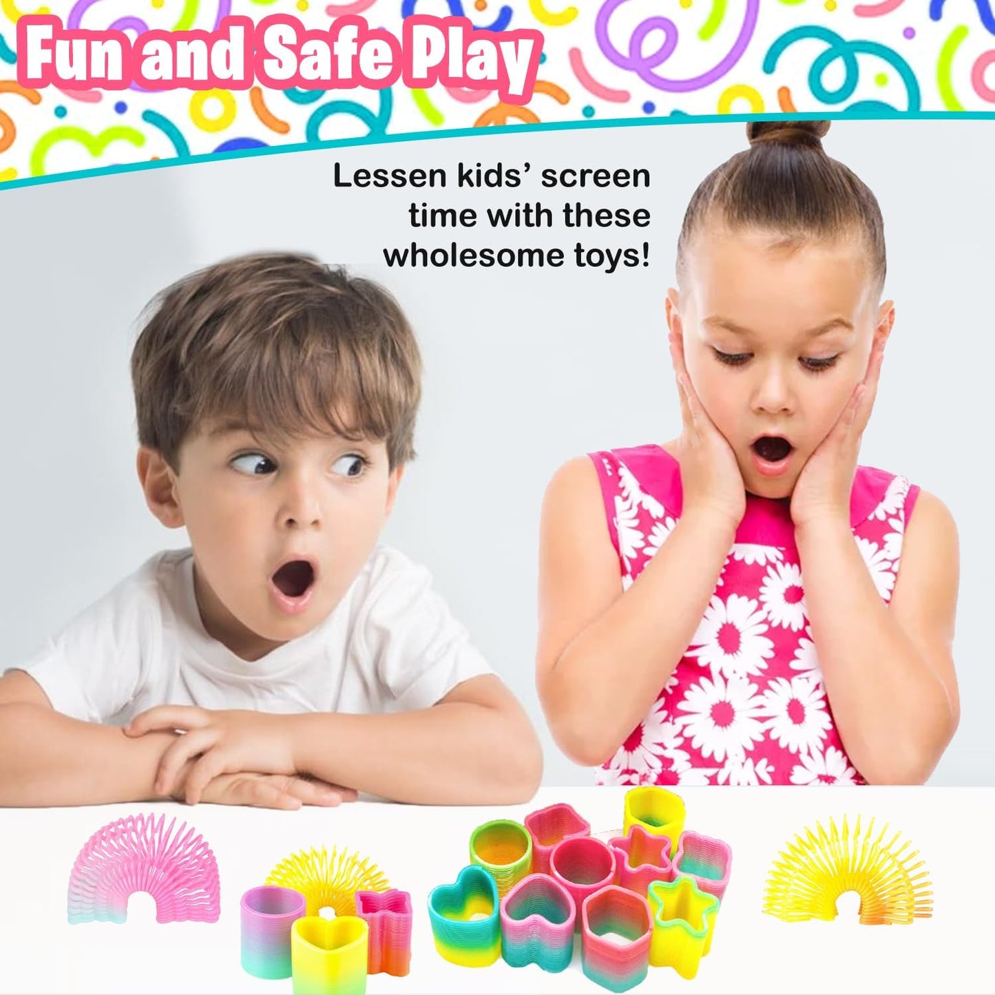 Neon Rainbow Spring Toys Set