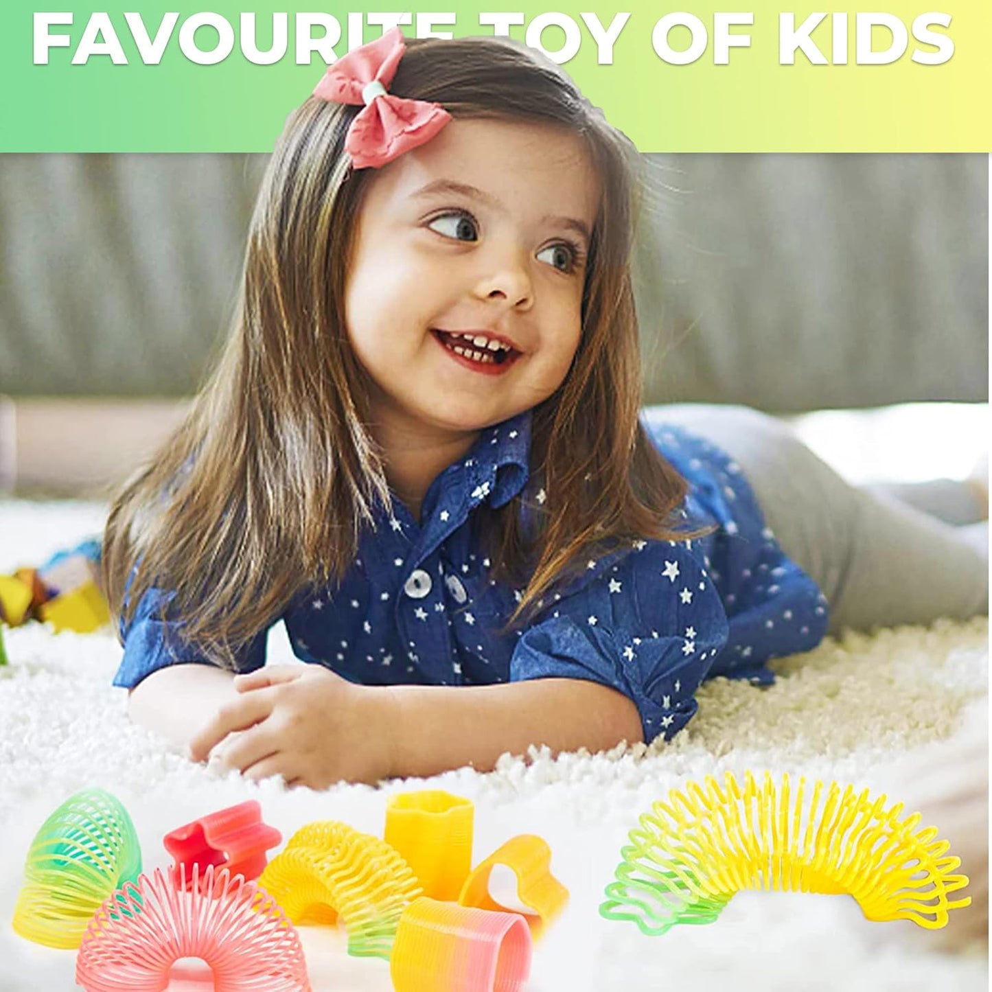 Neon Rainbow Spring Toys Set