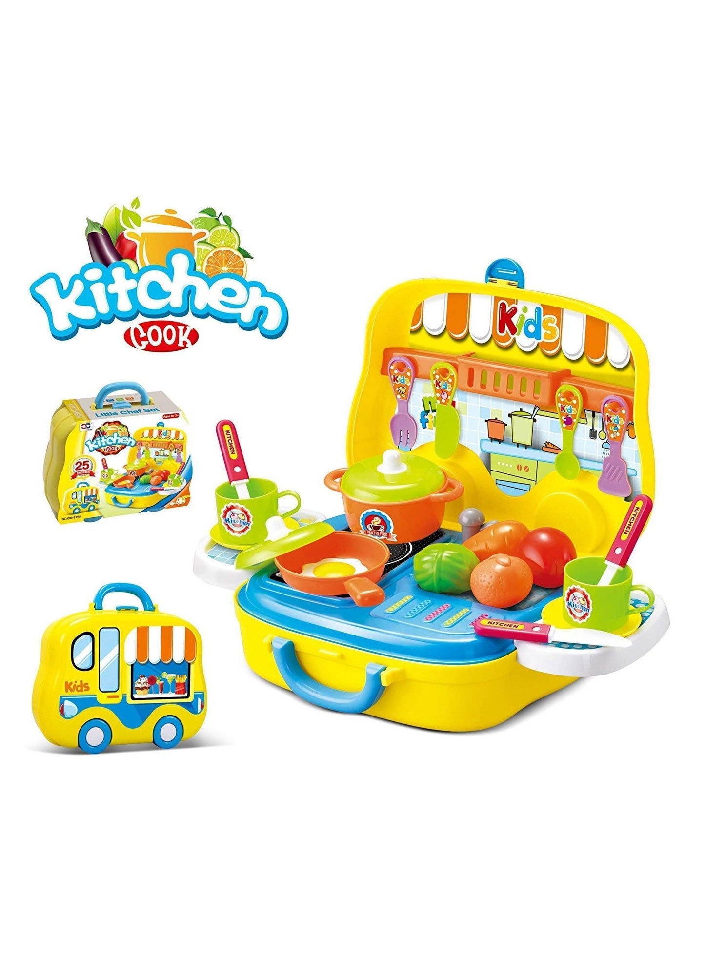 Little Chef Portable Kitchen Toy Set - Includes Fork,