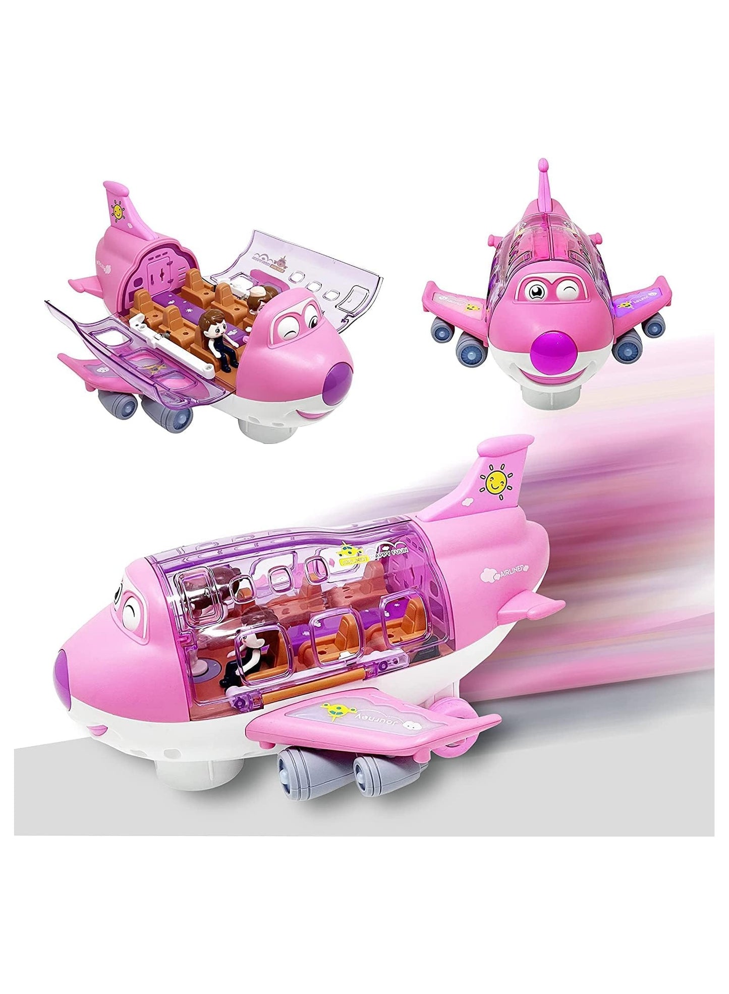 Kids Airplane Toy, Pink Toddler Airplane Toys for Girls