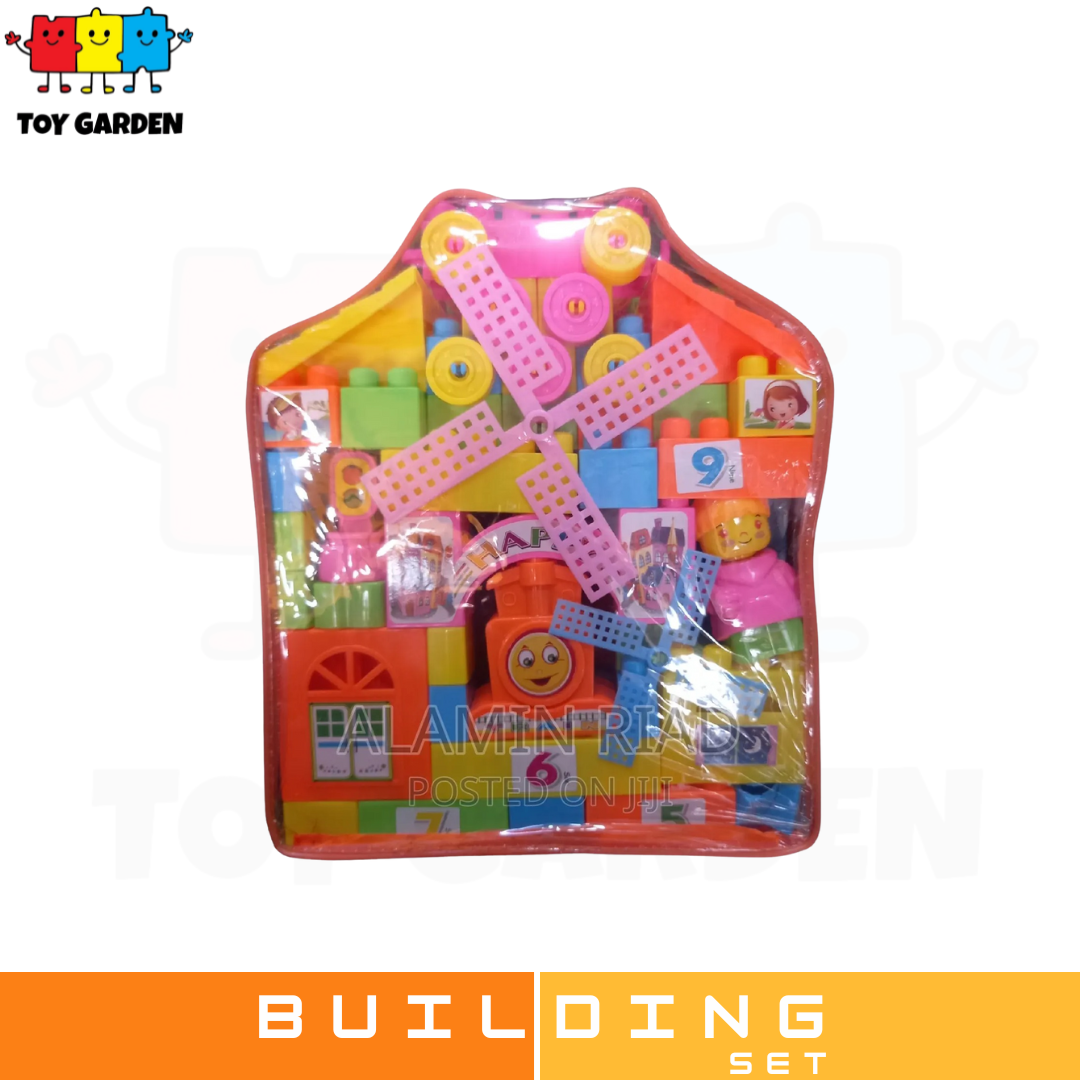 Brightly Colored Children's Educational Building Block Set