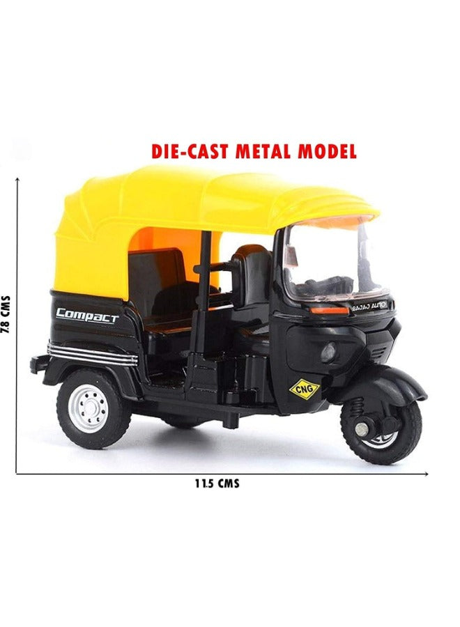 Die-Cast Metal Auto Rickshaw Toy