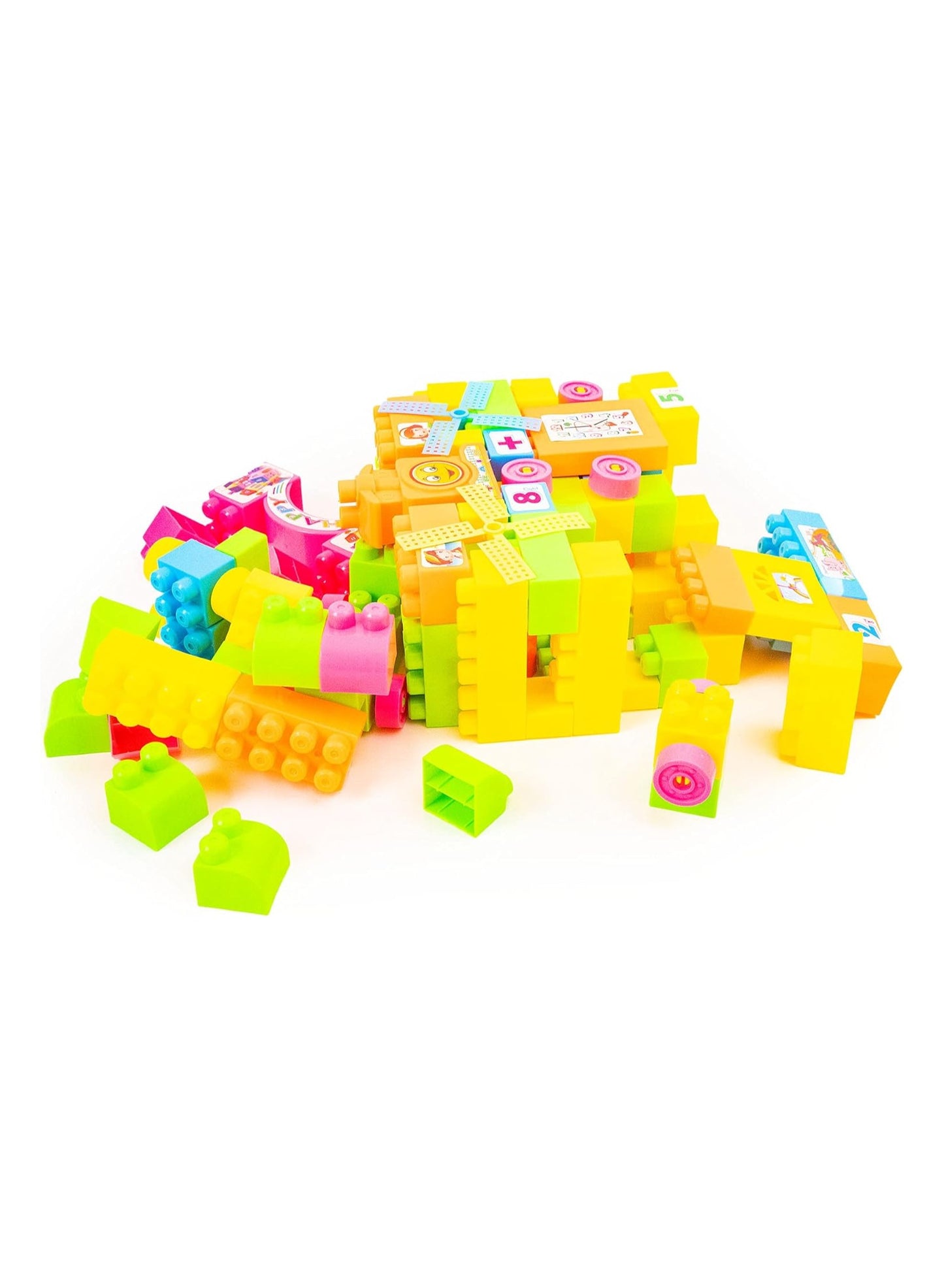 Brightly Colored Children's Educational Building Block Set