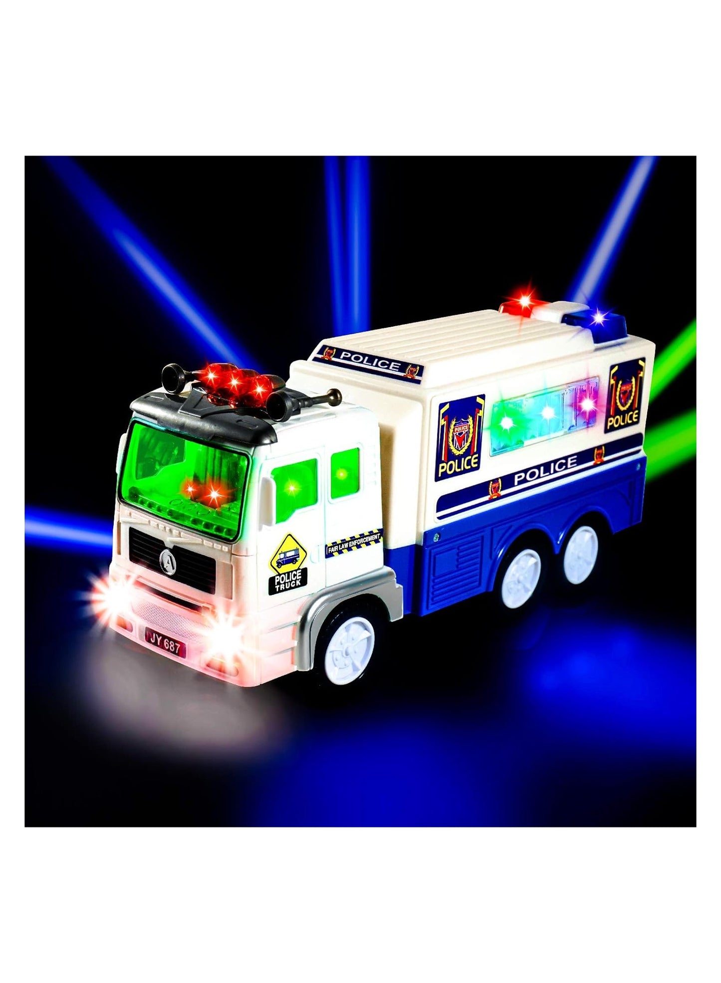 Electric Police Car Toy with 4D Lights