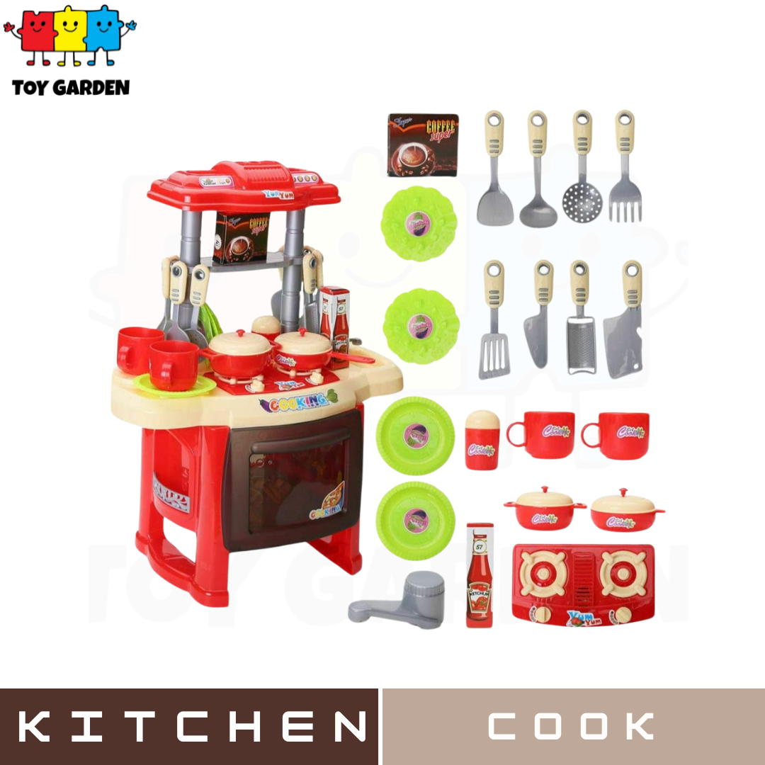 Kids Kitchen Cook Playset with Light and Music