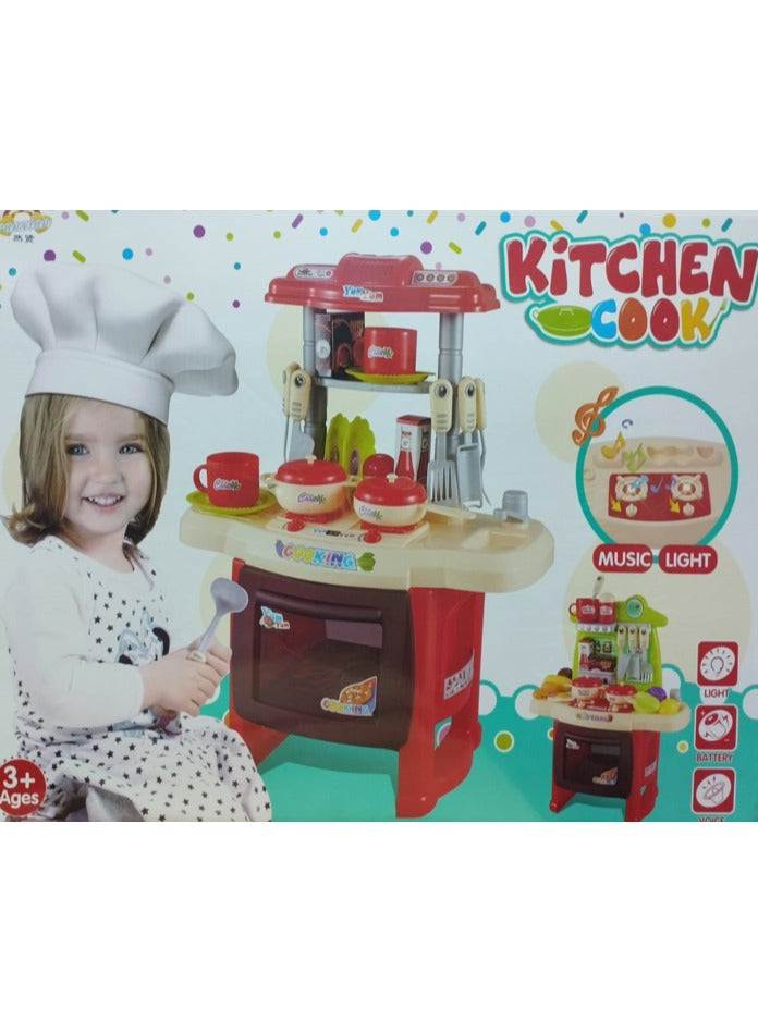 Kids Kitchen Cook Playset with Light and Music