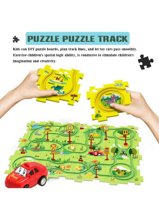 25PCS Children's Puzzle Track Car Game Set