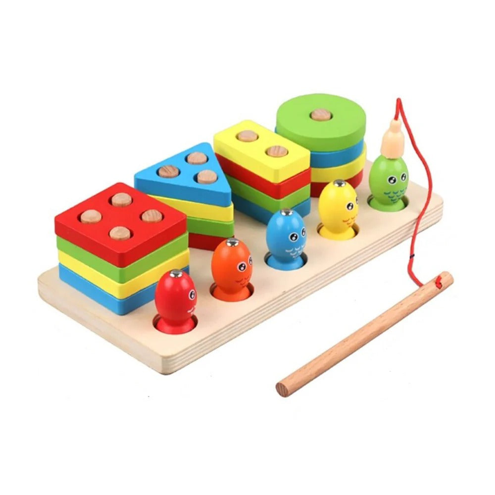 Wooden Fishing Geometric Shape Sorter – Magnetic Game for Kids