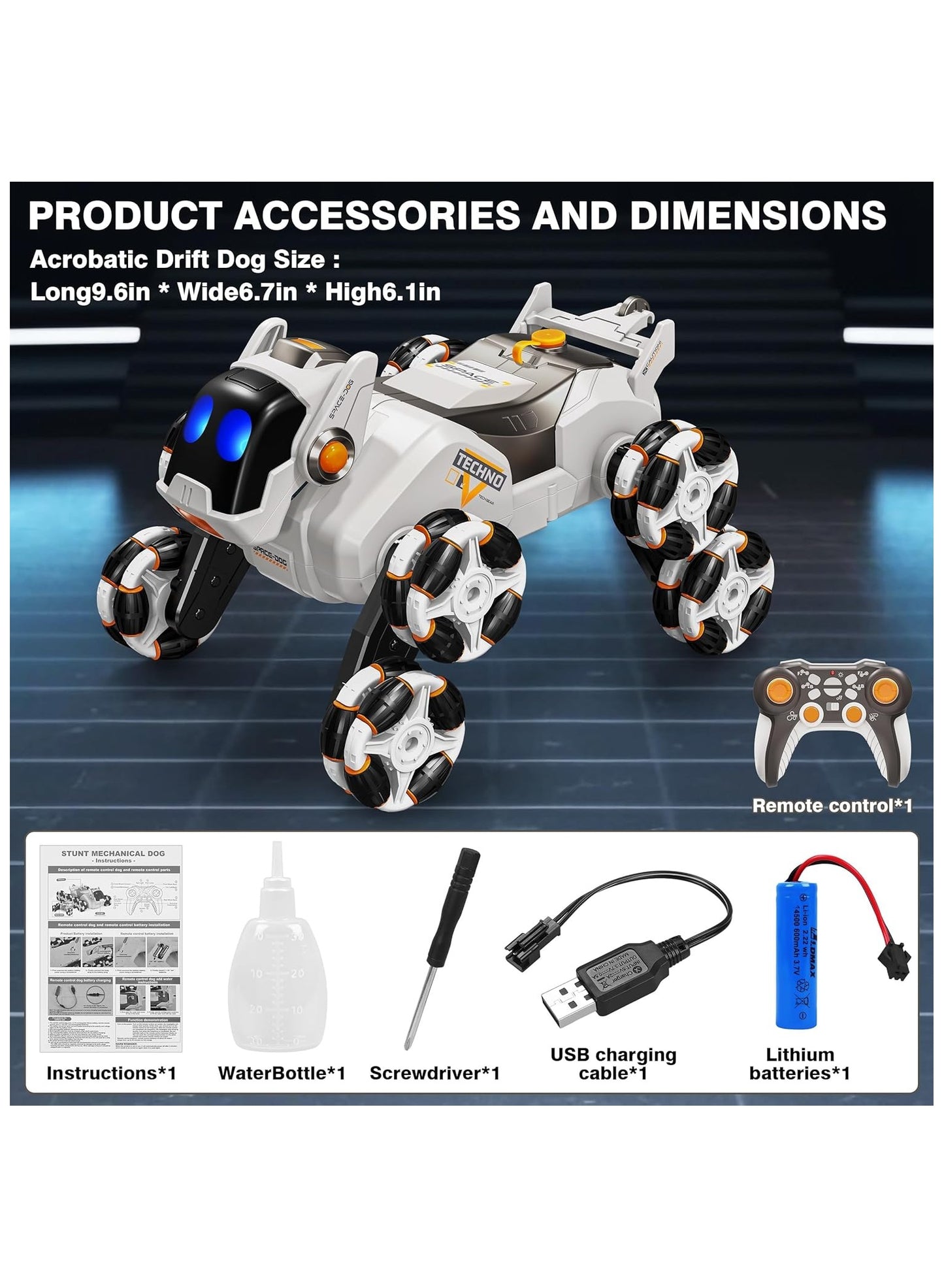 RC Stunt Car Toys for Kids, Remote Control Stunt Robot Dog